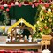Christmas Wooden Nativity Manger Wood Nativity Scene with Roof Star 9.8 x 9.4 Inch for Inside 6 Inch Scale Holy Family Wooden Nativity Stable Creche Backdrop for Indoor Home Tabletop Decor